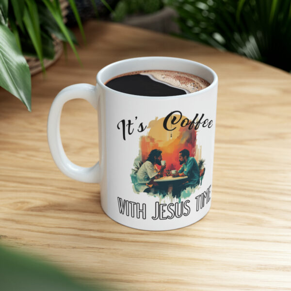 Coffee with Jesus - Ceramic Mug 11oz man version - Image 9