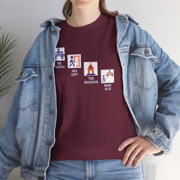 Left the Building 2b Heavy Cotton Tee - Image 77